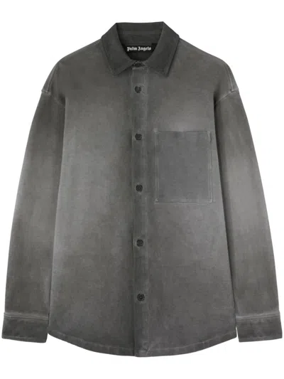 Palm Angels Hemdjacke Mit Klassischem Logo In Schwarz
