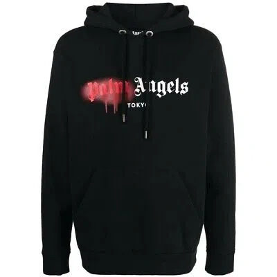 Pre-owned Palm Angels Herren Sweater Pmbb003c99fle005 1025 Kapuzenpullover In Schwarz