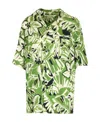 Palm Angels Hibiscus-print Short-sleeve Shirt In Green