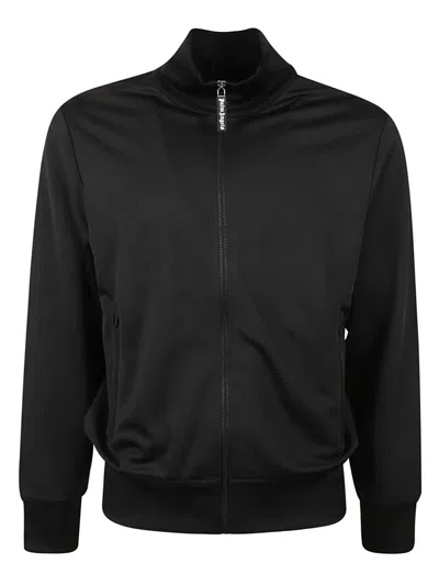 Palm Angels Zip-up Black Jacket With High Collar