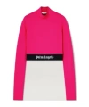 Palm Angels High Neck Cropped Performance Top In Pink