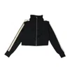 Palm Angels High Neck Zip Track Jacket Black
