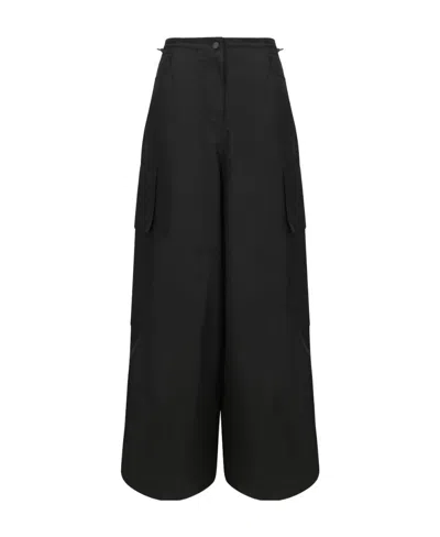 Palm Angels High-rise Parachute Trousers In Black