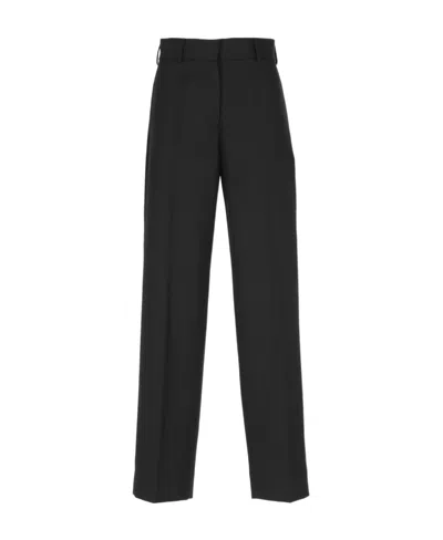 Palm Angels High-rise Straight-leg Trousers In Black