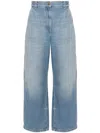 Palm Angels Wide Leg Jeans In Light Blue Light Blue