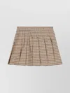 Palm Angels High-waisted Mini Skirt Checked Pattern In Neutral