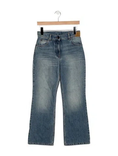 Pre-owned Palm Angels High-rise Flared Jeans In Blue