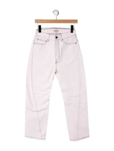Pre-owned Palm Angels High-rise Straight Leg Jeans In Pink