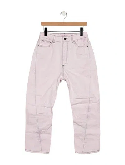 Pre-owned Palm Angels High-rise Straight Leg Jeans In Purple