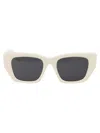 Palm Angels Hinkley White Acetate Cat-eye Sunglasses In 0107 White