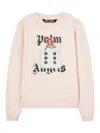 Palm Angels Pin Up Crewneck Sweatshirt In Nude & Neutrals