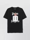 Palm Angels Black T-shirt With Front Dice And Logo Print