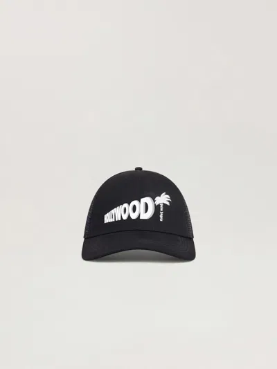Palm Angels Hollywood Cap In Black - Off White