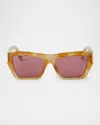 Palm Angels Hollywood Cat-eye Acetate Sunglasses In 1925 Light Havana Red