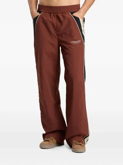 Palm Angels Elastic-waist Athletic Pants In Brown
