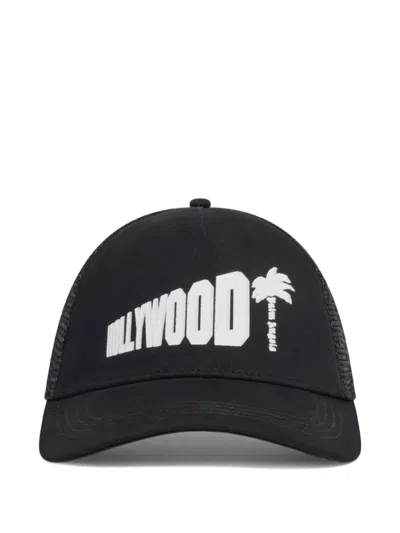 Palm Angels Hollywood Mesh-panel Cap In Black