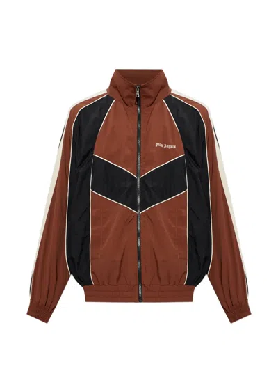 Palm Angels Hollywood Stand-up Collar Jacket In Brown