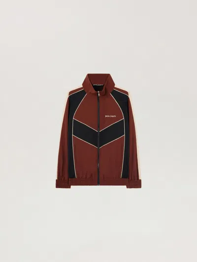Palm Angels Hollywood Windbreaker Jacket In Brown - Black
