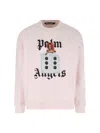 Palm Angels Crew Neck Graphic Print Sweater In Pink
