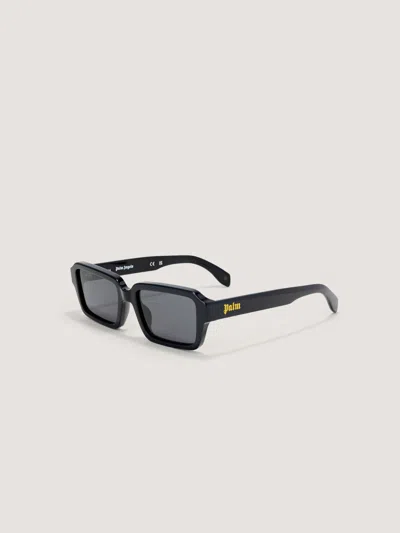 Palm Angels Homer Black Lens Sunglasses In Shiny Black
