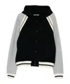 Palm Angels Hooded Baseball Jacket In Black