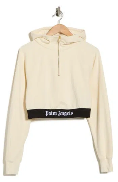 Palm Angels Hooded Crop Sweatshirt In Multi