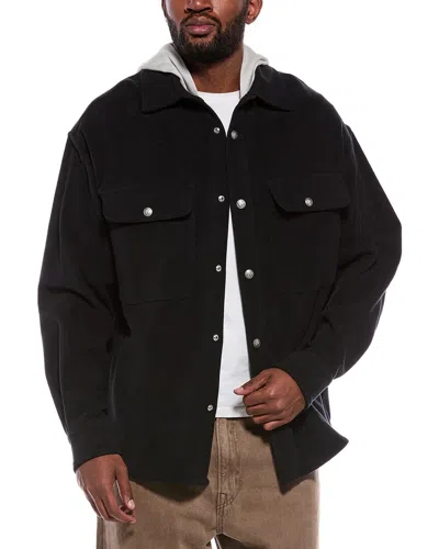 Palm Angels Hooded Knit Jacket In Black