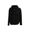 Palm Angels Hooded Overshirt With Classic Logo And Flap Pockets In Black