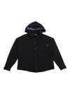 Palm Angels Hooded Shirt In Black