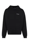 Palm Angels Brand-embroidery Kangaroo-pocket Relaxed-fit Cotton-jersey Hoody In Black