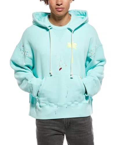 Palm Angels Hooded Sweatshirt In Blue