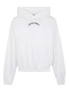 Palm Angels Oversized Hoodie With Drawstring Hood And Logo Accents In White