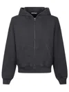 Palm Angels Hooded Sweatshirt With Zip With Logo In Black