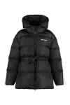 Palm Angels Hooded Techno Fabric Down Jacket