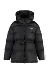 PALM ANGELS PALM ANGELS HOODED TECHNO FABRIC DOWN JACKET