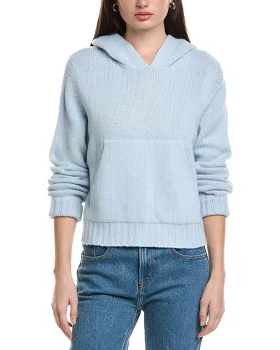 Palm Angels Hooded Wool & Cashmere-blend Sweatshirt In Blue