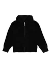Palm Angels Hooded Zip-up Cardigan In Black