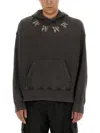 Palm Angels Statement Monogram Hooded Sweatshirt In Black