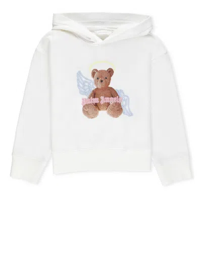 Palm Angels Kids' Hoodie With Logo In White