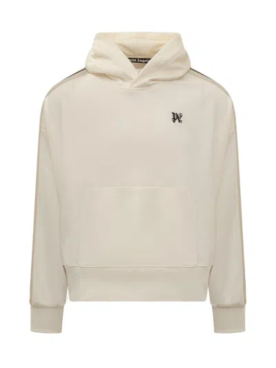 Palm Angels Hoodie With Pa Monogram In Off White Black