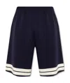 Palm Angels Horizontal-stripe Print Shorts In Black