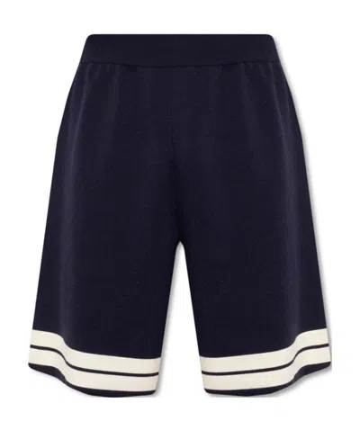 Palm Angels Horizontal-stripe Print Shorts In Black