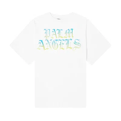 Pre-owned Palm Angels Hue Gothic Logo Over T-shirt 'white/multicolor' | Men's Size Xxl