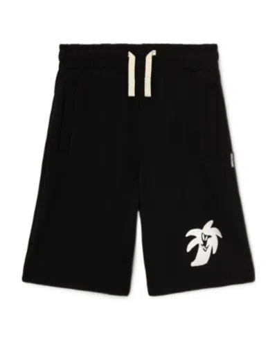 Palm Angels Hunter Graphic-print Track Shorts In Blackwhite