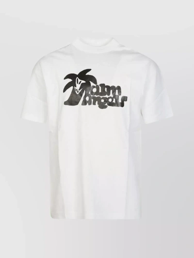 Palm Angels Logo Crew Neck T-shirt In Black