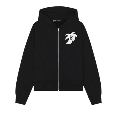 Pre-owned Palm Angels Hunter Zipped Hoodie 'black/white'