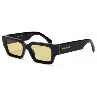 Palm Angels Hyde Yellow Rectangular Unisex Sunglasses Peri086 1018 50 In Black