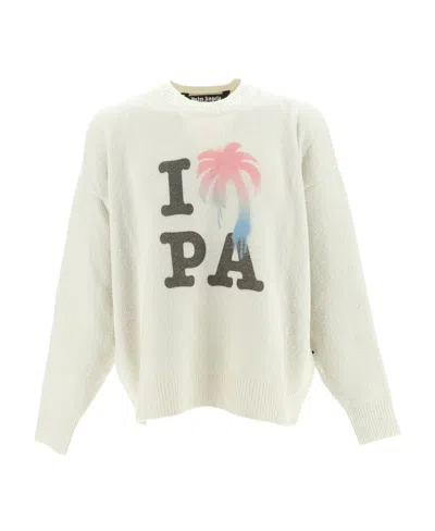 Palm Angels I Love Pa Knitted Jumper In White