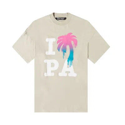 Pre-owned Palm Angels I Love Pa Loose Tee 'beige/multicolor' In Tan