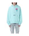 Palm Angels I Love Pa Print Hoodie In Blue